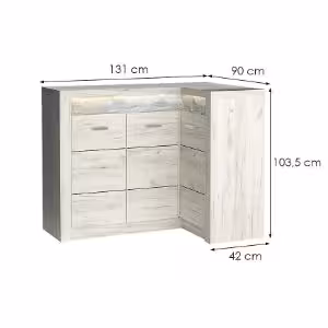 Obrazek Komoda narożna Indianapolis I15 kraft biały