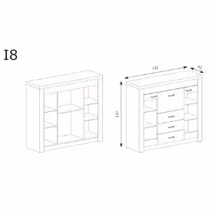 Obrazek Komoda szkło Indianapolis I8 kraft biały