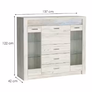 Obrazek Komoda szkło Indianapolis I8 kraft biały