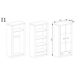 Obrazek Szafa Indianapolis 2D I1 kraft biały
