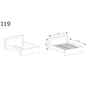 Obrazek Łóżko 160 + stelaż Indianapolis I19 kraft biały