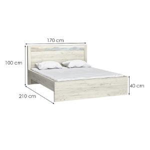 Obrazek Łóżko 160 + stelaż Indianapolis I19 kraft biały