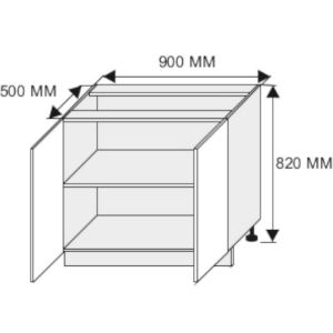 Obrazek Szafka kuchenna Emporium D11/90 light grey stone/biały