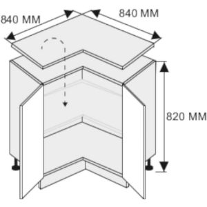 Obrazek Szafka kuchenna Emporium D12/90 light grey stone/biały