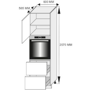 Obrazek Szafka kuchenna Emporium D14RU/2E 356 light grey stone/biały