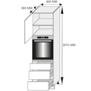 Obrazek Szafka kuchenna Emporium D14RU/3M light grey stone/biały