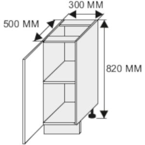 Obrazek Szafka kuchenna Emporium D1D/30 light grey stone/biały
