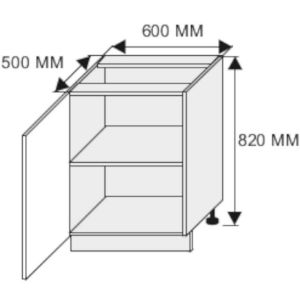 Obrazek Szafka kuchenna Emporium D1D/60 light grey stone/biały