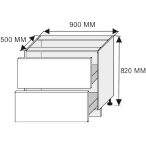 Obrazek Szafka kuchenna Emporium D2M/90 light grey stone/biały
