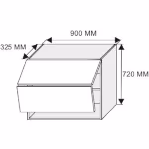 Obrazek Szafka kuchenna Malmo Ares black W8B/90 HK AVENTOS korpus lava