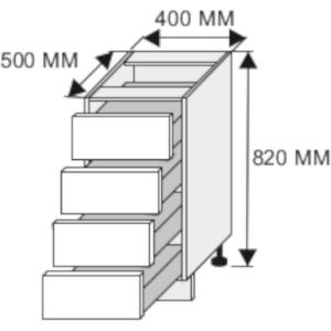 Obrazek Szafka kuchenna Emporium D4M/40 light grey stone/biały