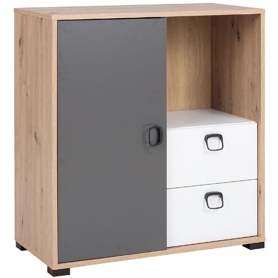 Obrazek  Komoda Kevin 7 artisan/grafit/biały 