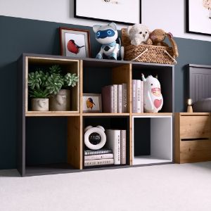 Obrazek Regał Carl 2 antracyt/dąb artisan