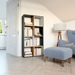 Obrazek Regał Carl 4 antracyt/dąb artisan