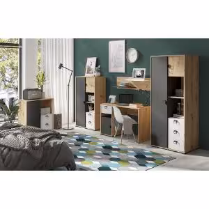 Obrazek  Regał Kevin 3 artisan/grafit/biały 