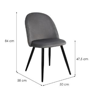 Obrazek Krzesło Rill 80107b-v8 szary/czarny