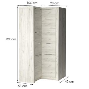 Obrazek Szafa narożna odbicie Indianapolis I14 kraft biały