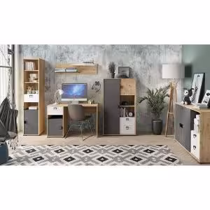 Obrazek  Biurko Kevin 8 artisan/grafit/biały 