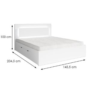 Obrazek Łóżko z szufladą 140x200 Fino 50 biała