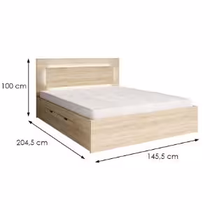 Obrazek Łóżko z szufladą 140x200 Fino 50 sonoma