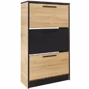 Obrazek Szafka na buty SZNB01 dąb craft złoty+czarny