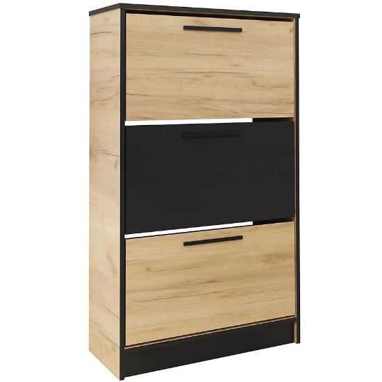 Obrazek Szafka na buty SZNB01 dąb craft złoty+czarny