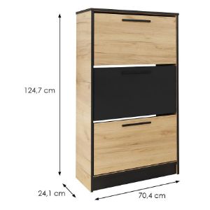 Obrazek Szafka na buty SZNB01 dąb craft złoty+czarny