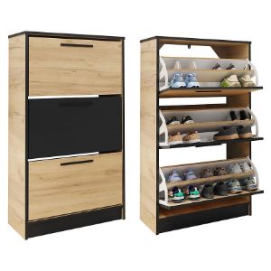 Obrazek Szafka na buty SZNB01 dąb craft złoty+czarny