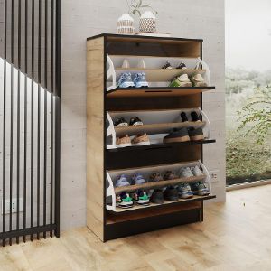 Obrazek Szafka na buty SZNB01 dąb craft złoty+czarny