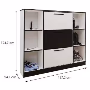 Obrazek Szafka na buty SZNB02 biały+czarny
