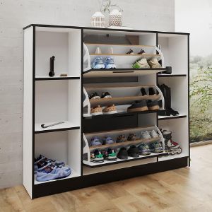 Obrazek Szafka na buty SZNB02 biały+czarny