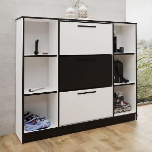 Obrazek Szafka na buty SZNB02 biały+czarny