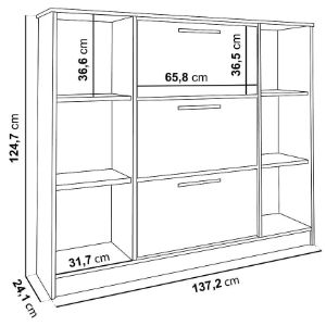 Obrazek Szafka na buty SZNB02 dąb craft złoty+czarny