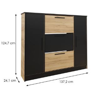 Obrazek Szafka na buty SZNB02D dąb craft złoty+czarny