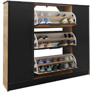 Obrazek Szafka na buty SZNB02D dąb craft złoty+czarny