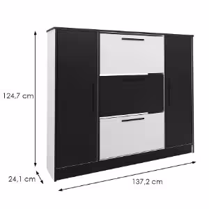 Obrazek Szafka na buty SZNB02D biały+czarny