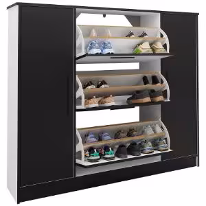 Obrazek Szafka na buty SZNB02D biały+czarny