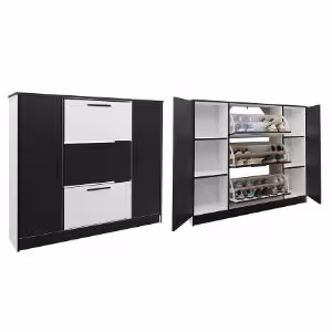 Obrazek Szafka na buty SZNB02D biały+czarny