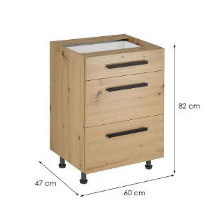 Obrazek  Szafka kuchenna Langen d60s3 uchwyt dąb artisan 