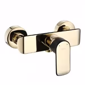 Obrazek Bateria natryskowa z zestawem wannowym Rea Bloom czarno-złota