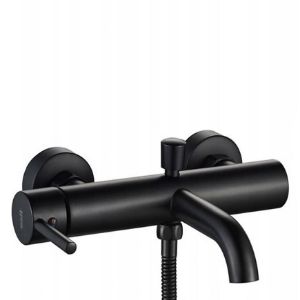 Obrazek Bateria wannowa z zestawem wannowym Rea Lungo czarna