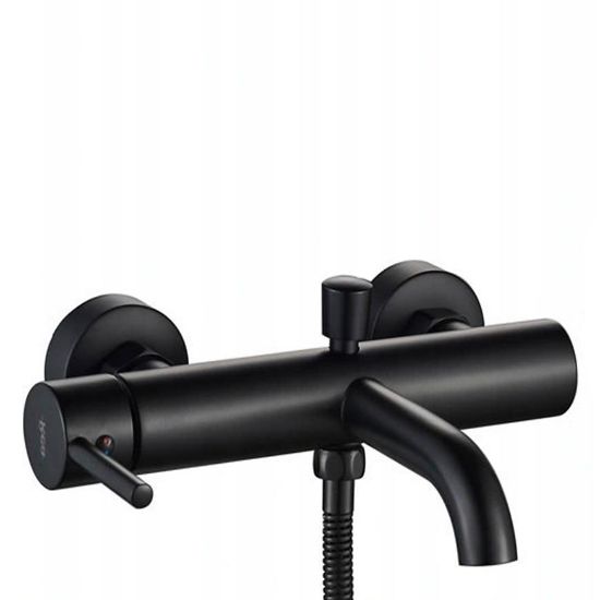 Obrazek Bateria wannowa z zestawem wannowym Rea Lungo czarna