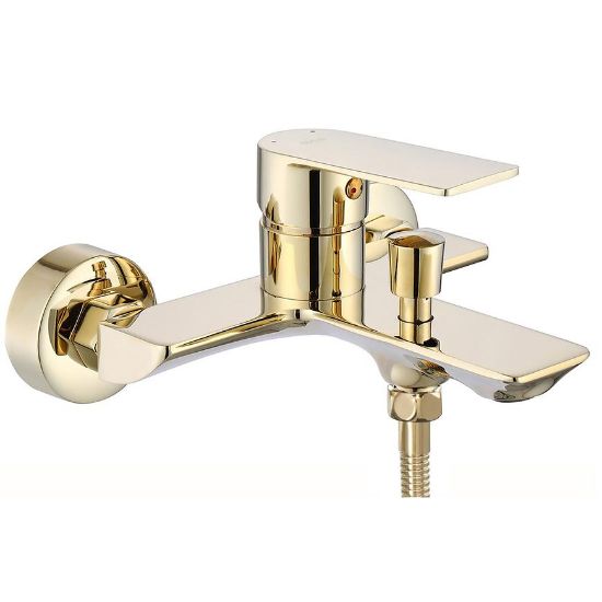 Obrazek Bateria wannowa z zestawem wannowym Rea Urban złota