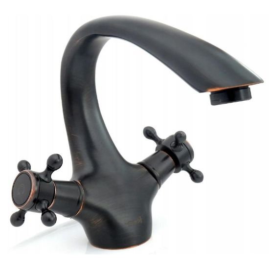 Obrazek Bateria umywalkowa Rea Retro czarna