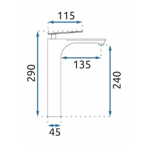 Obrazek Bateria umywalkowa wysoka Rea Berg złota