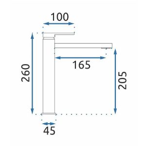 Obrazek Bateria umywalkowa wysoka Rea Verso złoto szczotkowane
