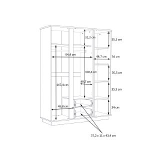 Obrazek Szafa Sole LA15 dąb wotan/czarny mat