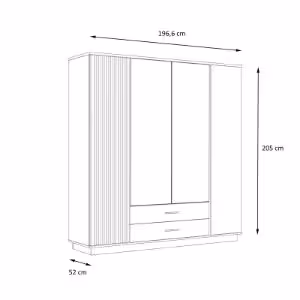 Obrazek Szafa Sole LA 18 dąb wotan/czarny mat