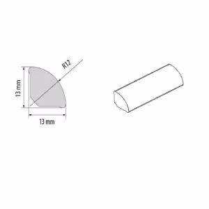 Obrazek Ćwierćwałek PCV 13x13x2500mm orzech