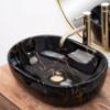 Obrazek  Umywalka nablatowa Amelia Black Marble Shiny 